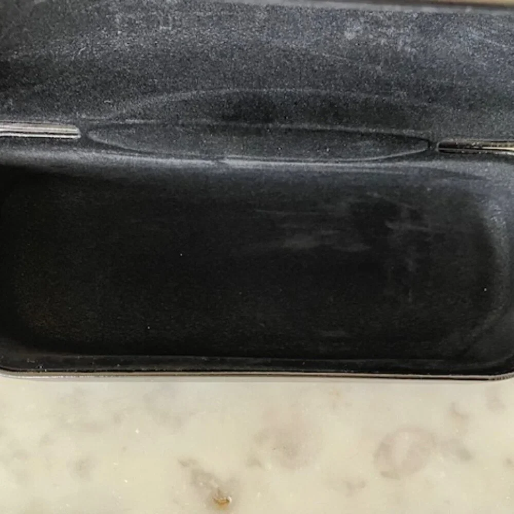 COACH Black Eyeglass Hard Clamshell Case Hinged with Cleaning Cloth